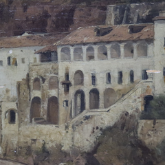 Zimermann German Oil On Board Mediterranean Coastal Landscape & Cliffside 19thC