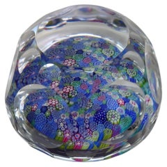 Fermacarte in vetro sfaccettato Millefiori di Whitefriars, inglese, 1920 circa