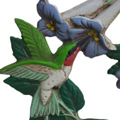 Vintage Midwest Importers Wrought Iron Floral & Figural Hummingbird Door Stop