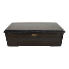 Swiss Ebonized & Hand Painted Cylinder Music Box C1890