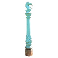 Cast Iron Horse Head Hitching Post With Lion Heads C1880