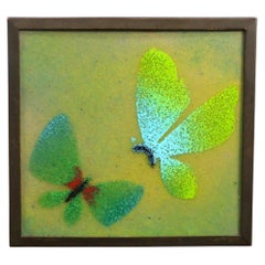 Scatola vintage per anelli in ottone smaltato con farfalla, firmata Jade Snow Wong, databile intorno al 1950