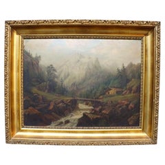 Landschaftsgemälde der Hudson-River-Schule, Öl auf Leinwand, um 1890