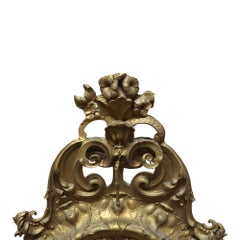 Oversized Antique Rococo Gilt Wood Oval Wall Mirror C1880