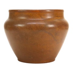 Vaso da giardino in ceramica color cioccolato, stile Arts & Crafts, 1920 circa