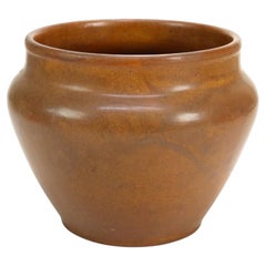 Vaso da giardino in ceramica color cioccolato, stile Arts & Crafts, 1920 circa