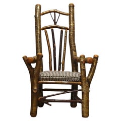 Oversized Vintage Old Hickory School Adirondack Twig Armchair 20thC