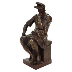 Grand Tour Bronze sculpture "Laurent de Medici" after Michelangelo 19thC