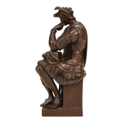 Grand Tour Bronze sculpture "Laurent de Medici" after Michelangelo 19thC