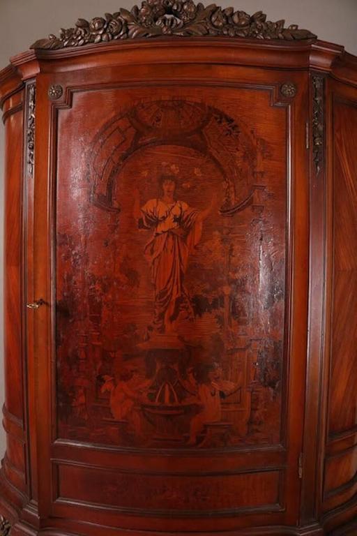 French Louis XVI Style Mahogany with Marquetry Blind Door ...