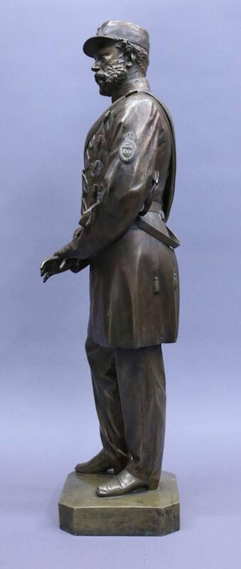 English Thomas Fowke 1865 Civil War Era Monumental Bronze Statue