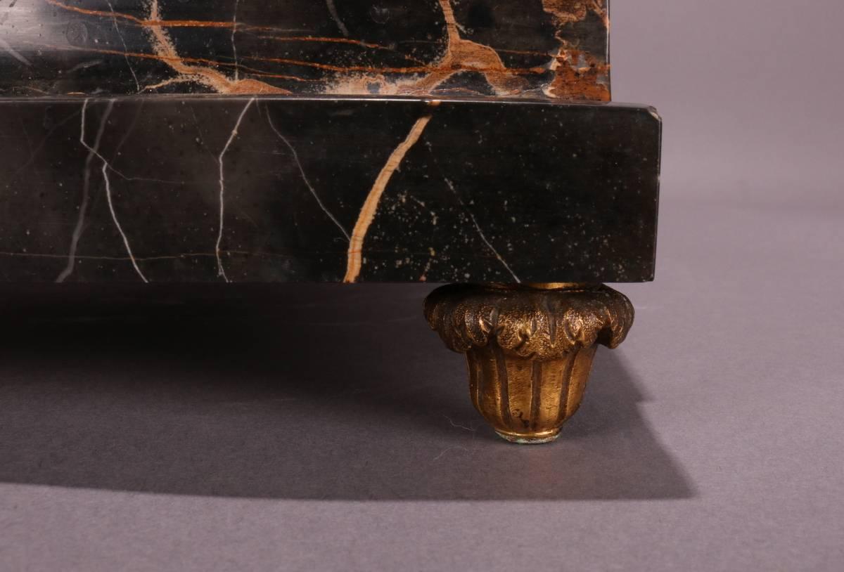 Antique French Marble and Bronze Pan Figural Ink Well, circa 1880 2