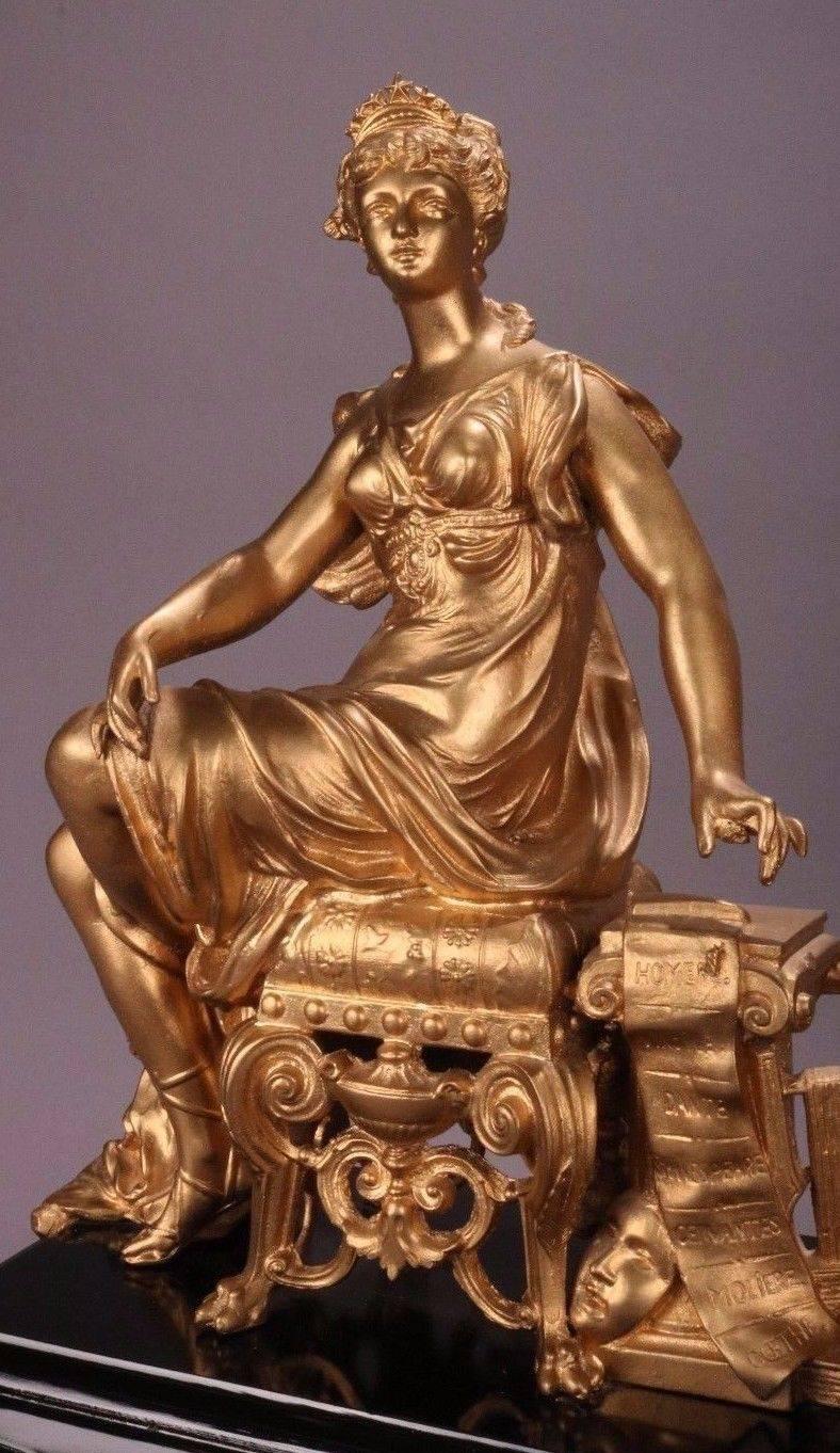 ansonia figural mantle clock