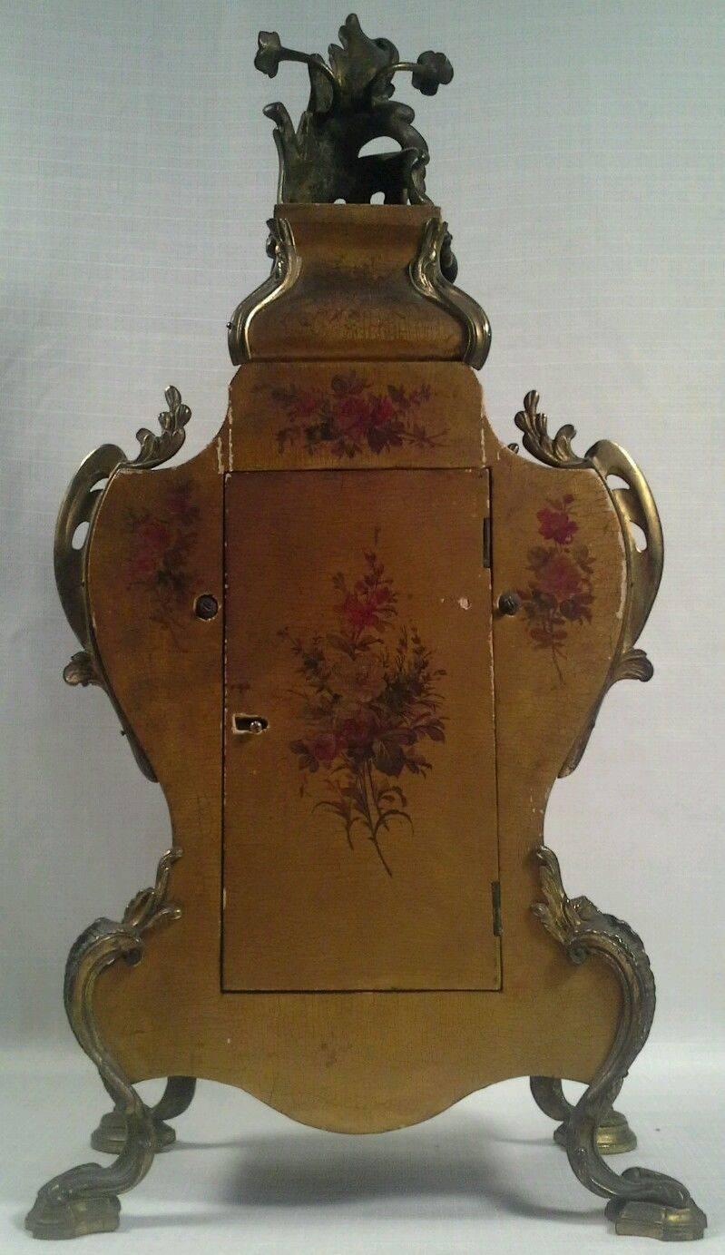 Antique Louis XIV Vernis Martin Mantel Clock, circa 1880 2