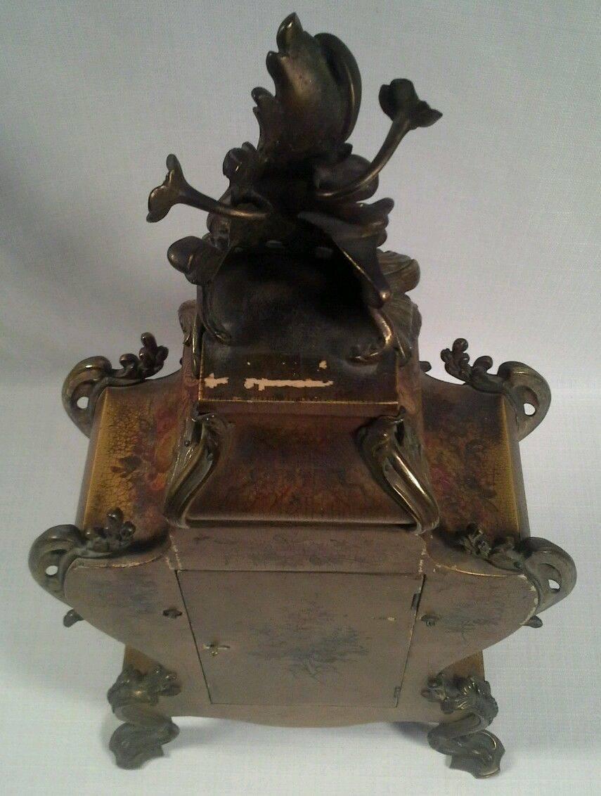 Antique Louis XIV Vernis Martin Mantel Clock, circa 1880 3