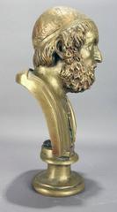 Classical French Bronze Bust of Aristotle, Late 19th Century