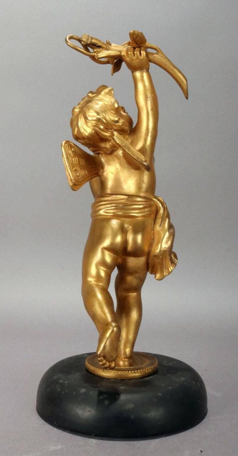 Antique Gilt Bronze Classical Cherubi Figural Cabinet Statue, circa 1890 1