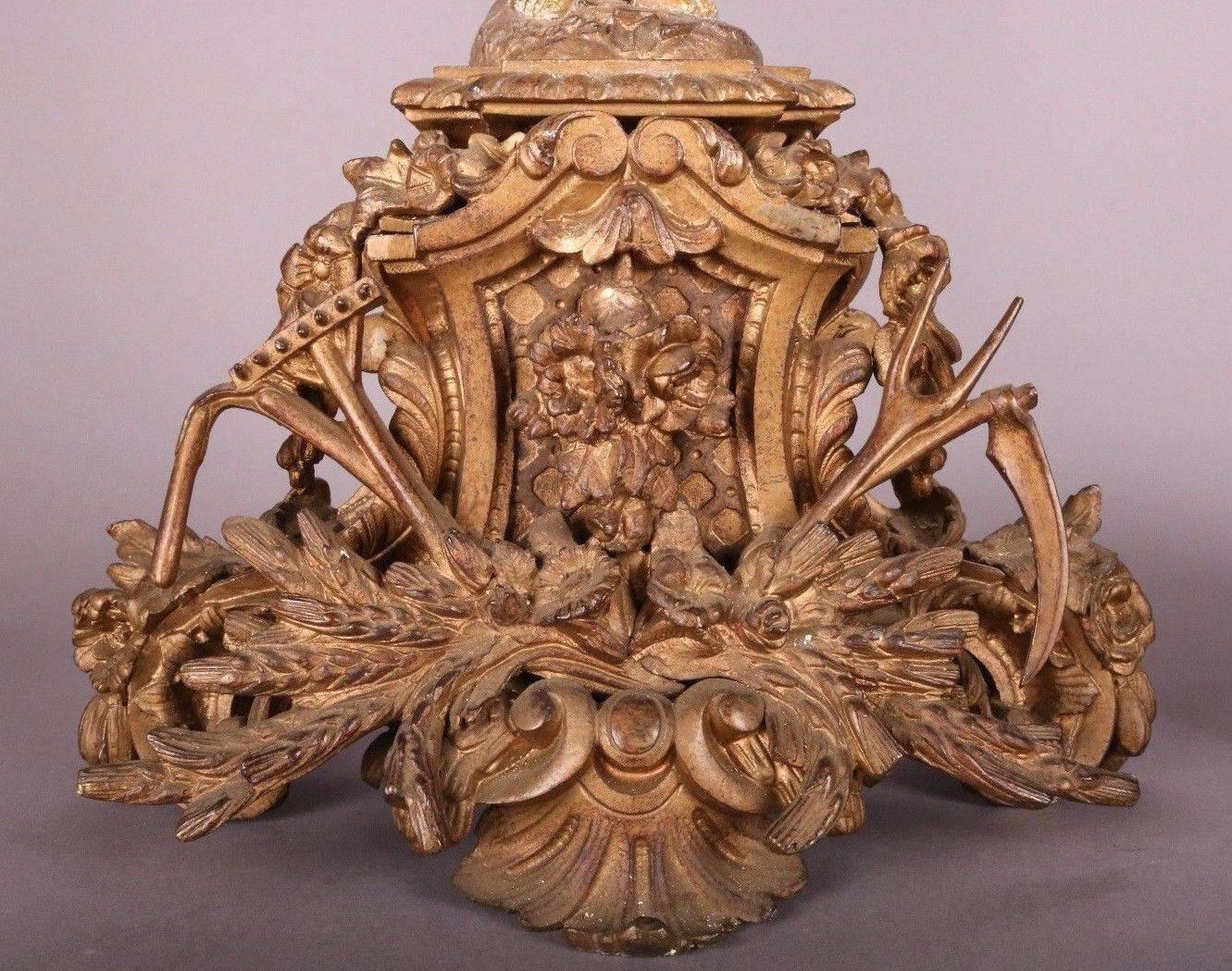 Pair Antique French Gilt Bronze Six-Light Candelabra with Cherubs, circa 1870 In Good Condition In Big Flats, NY