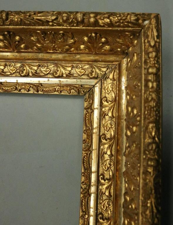 Antique Ornate First Finish Gold Gilt Gesso on Wood Frame, Late 19th