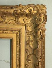 Large Antique Frame, French Gold Gilt Gesso on Wood, Late 19th Century
