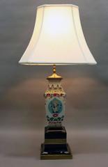 Chinese Hand-Painted Famille Rose Table Lamp, Early 20th Century