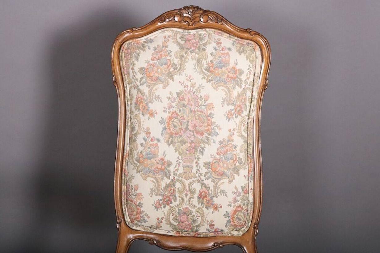 Upholstery Large Set of 16 French Louis XV Walnut Upholstered Chairs, Early 20th Century