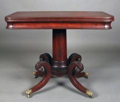 Mahogany Federal Duncan Phyfe School Game Table with Bronze Mounts, circa 1820