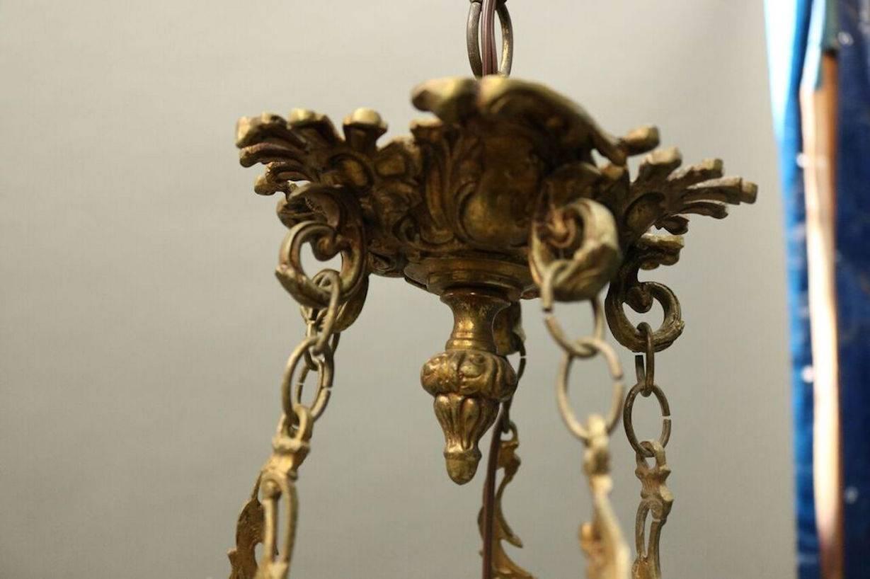 French Rococo Style Foliate Bronze Ten-Light Chandelier, Early 20th Century 2