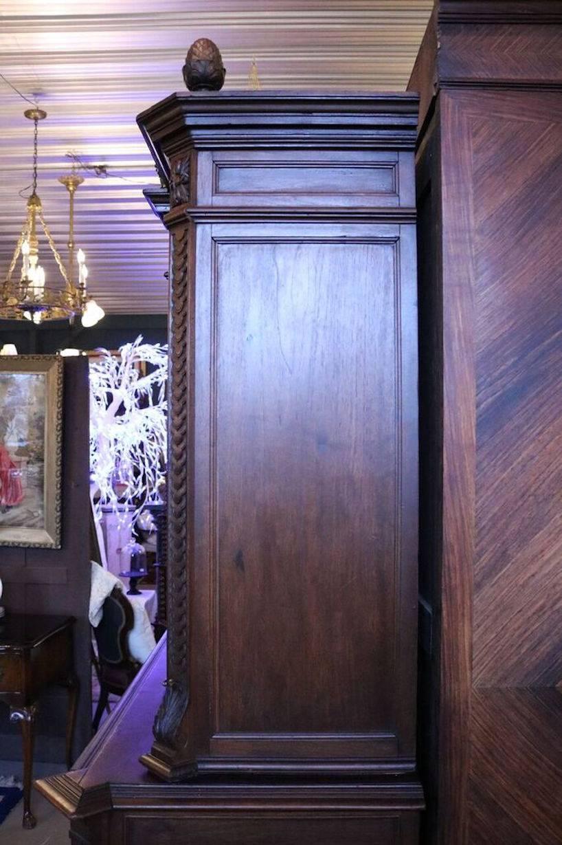 English Henry II Carved Walnut Court Cupboard with Beveled Galleries, circa 1880 In Good Condition In Big Flats, NY