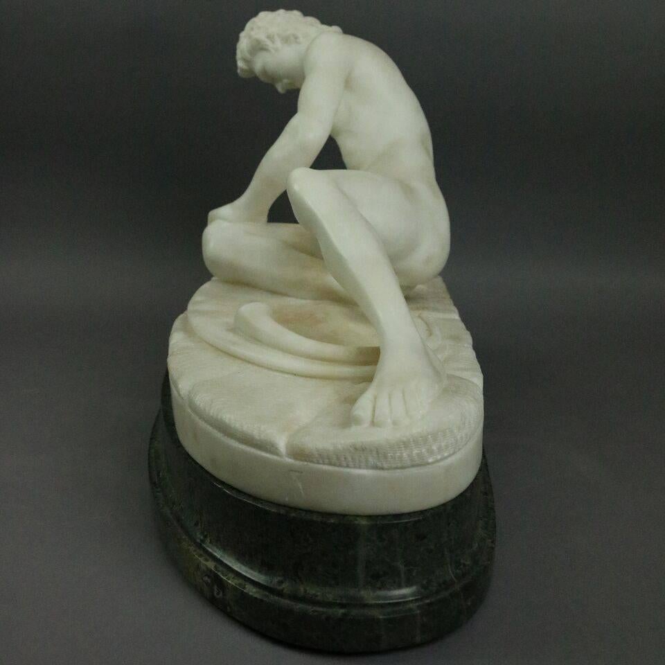 Hand-Carved Antique Classical Italian Alabaster Sculpture After 