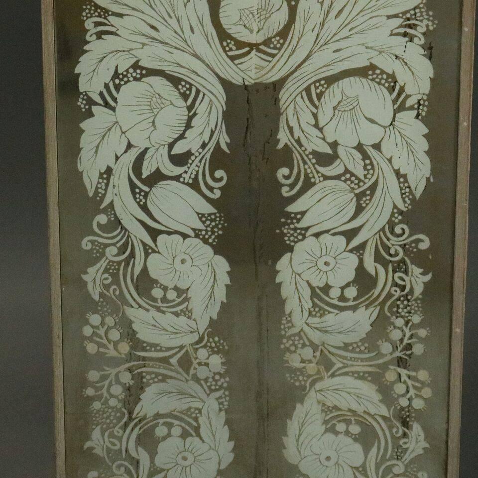 Vintage Mirrored Venetian Style Cabinet and Vanity, Floral Motif, circa 1960 1