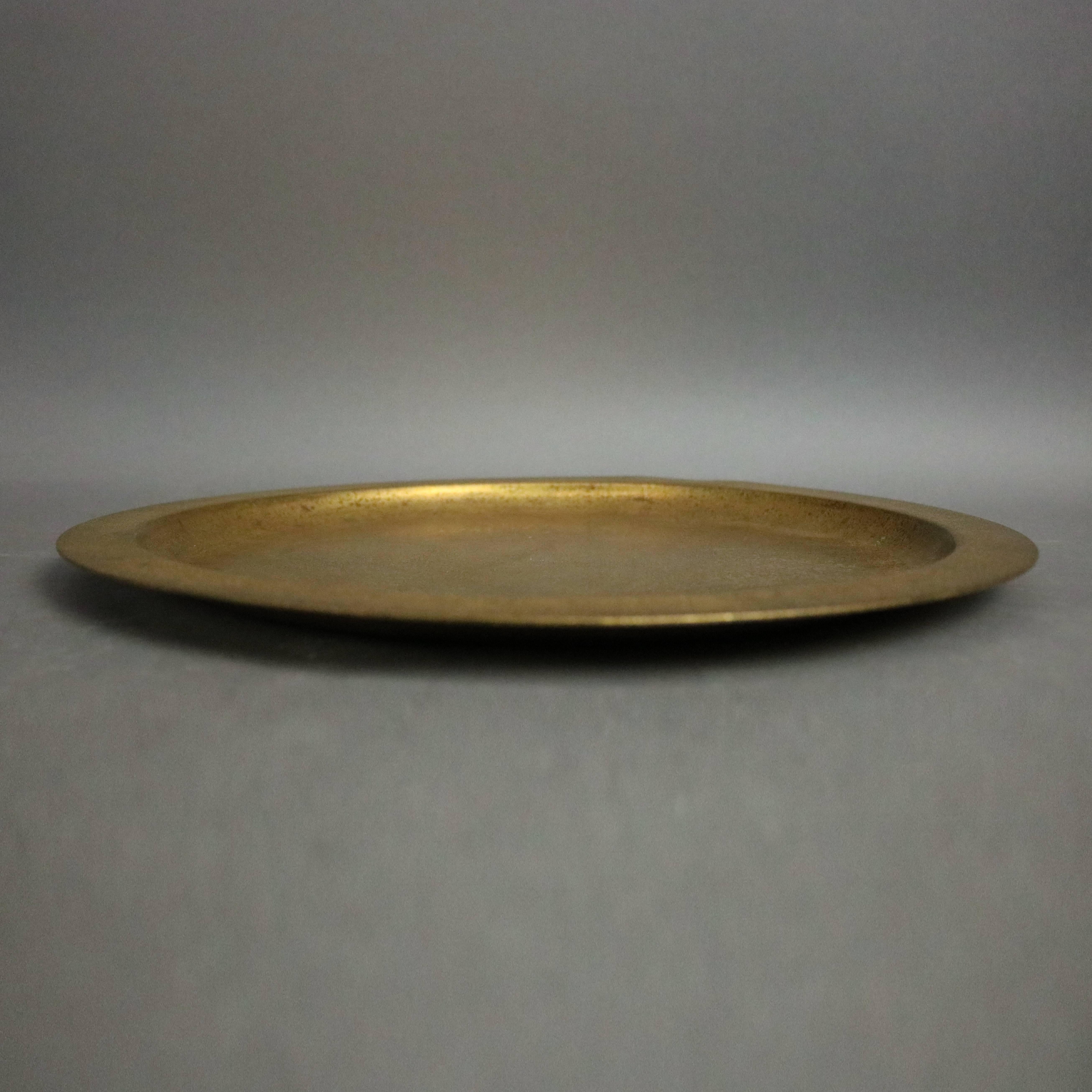 Antique Gilt Bronze Tiffany Studios Doré Charger, circa 1925 In Good Condition In Big Flats, NY