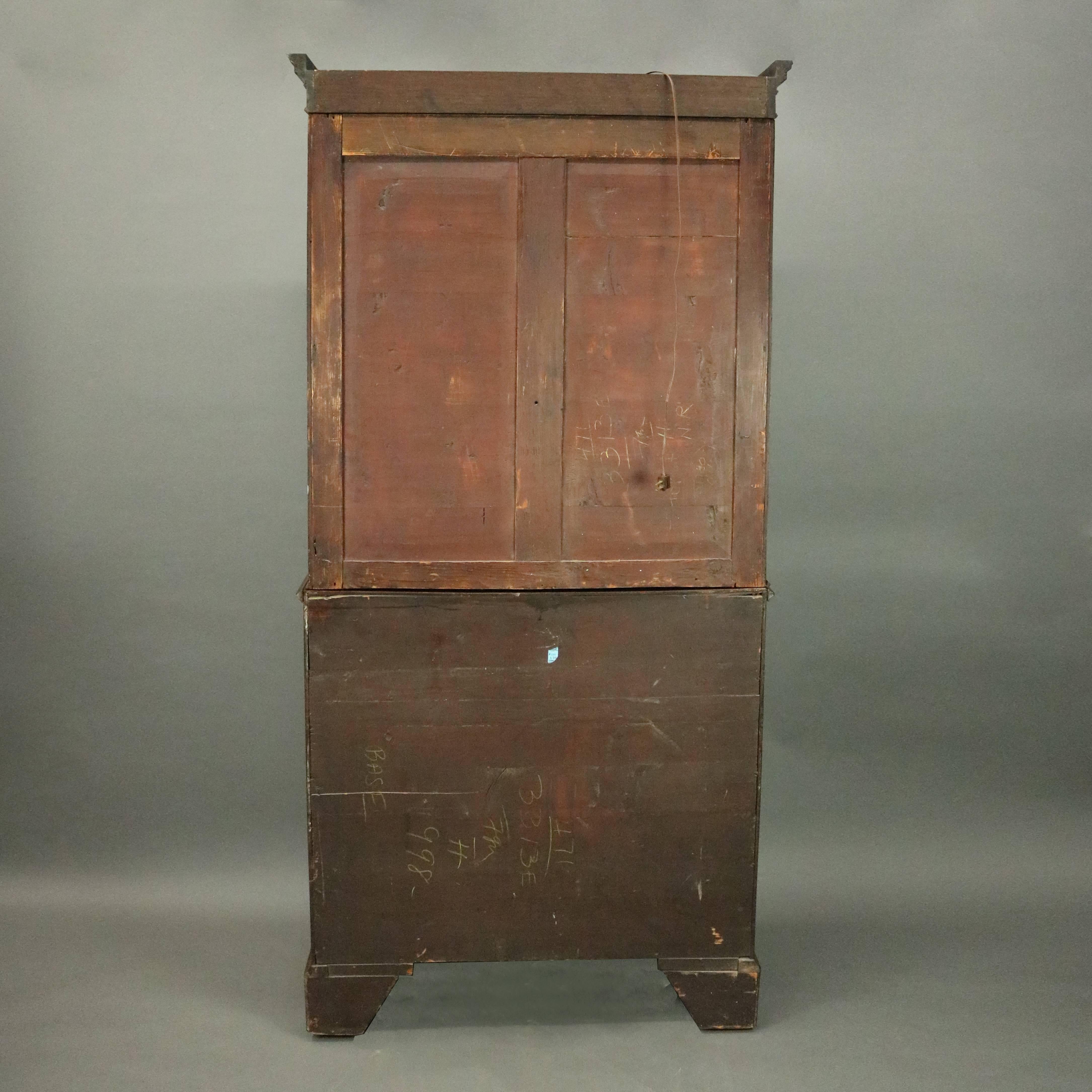 Antique English Georgian Mahogany Secretary Bookcase, circa 1830 In Good Condition In Big Flats, NY