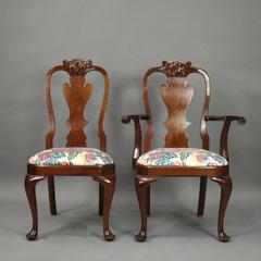 Set of Six L. & J.G. Stickley Cherry Valley Collection Carved Dining Chairs