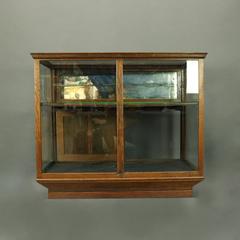 Antique Country Store Mirror-Back Oak Mercantile Showcase by Waddell, circa 1890