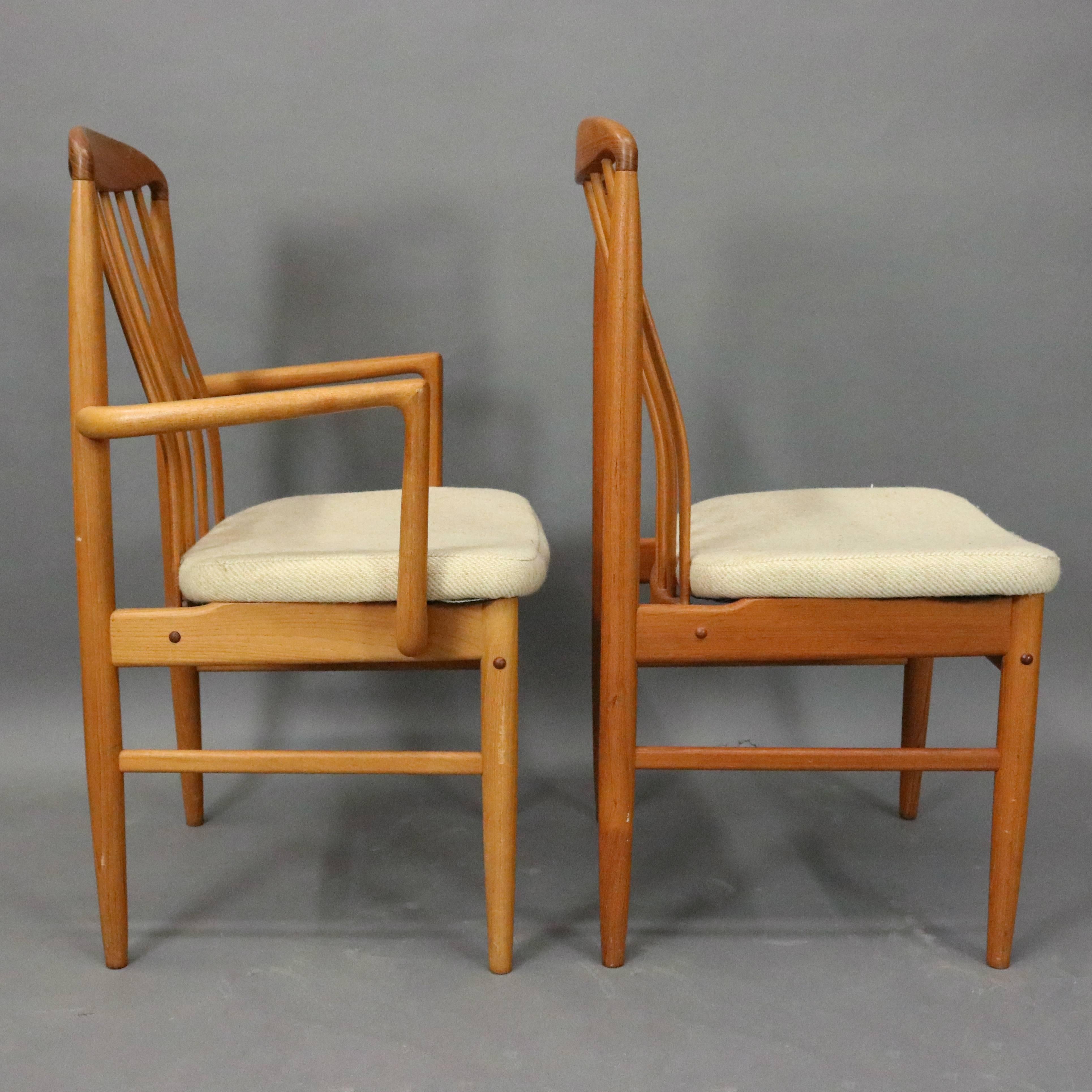 Mid-Century Modern Mid Century Danish Modern Dining Room Set, Table and Six Chairs, circa 1960