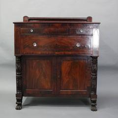 Antique Carved Flame Mahogany Jackson Press Sideboard or Linen Press, circa 1850