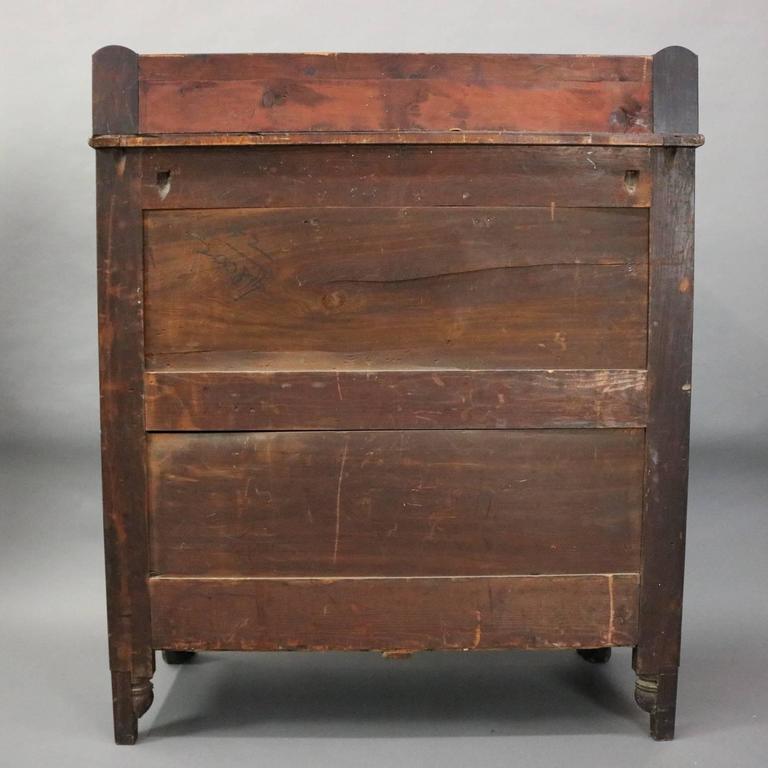 Antique Carved Flame Mahogany Jackson Press Sideboard or Linen Press