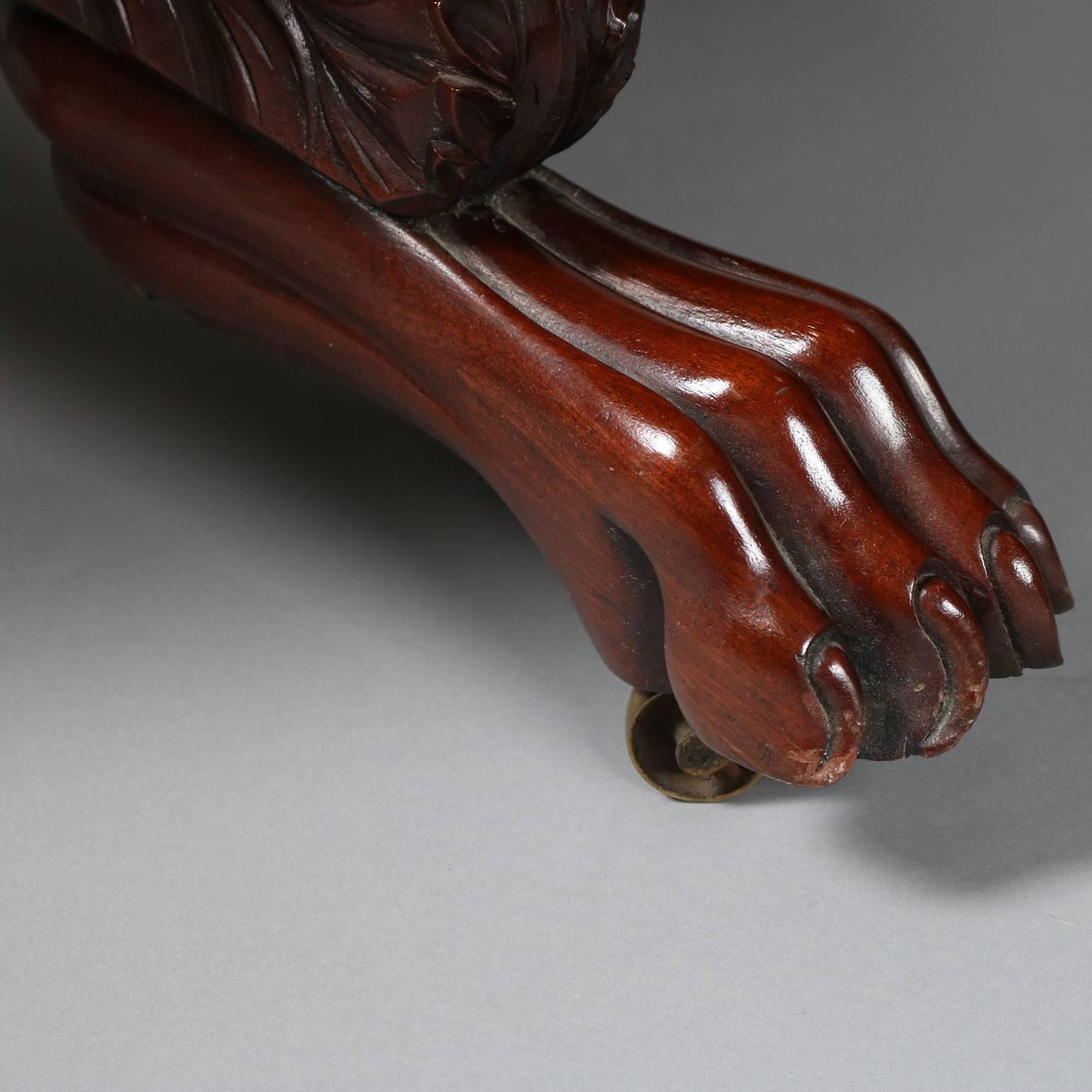 Antique Carved American Empire Flame Mahogany Pedestal Drop-Leaf Table 6