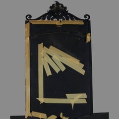 Spanish Acanthus and Floral Iron and Marble Console Table with Parclose Mirror