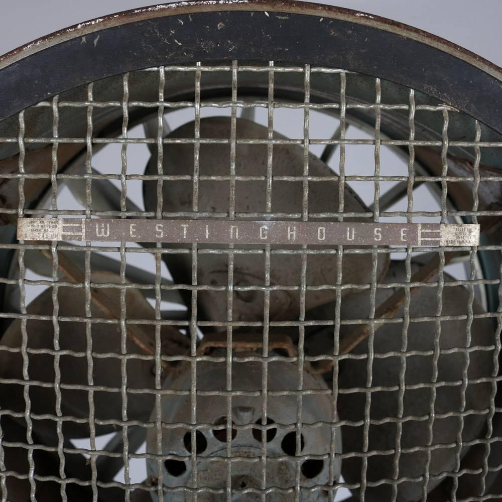 American Vintage Industrial Westinghouse Commercial Swivel Floor Fan, 20th Century