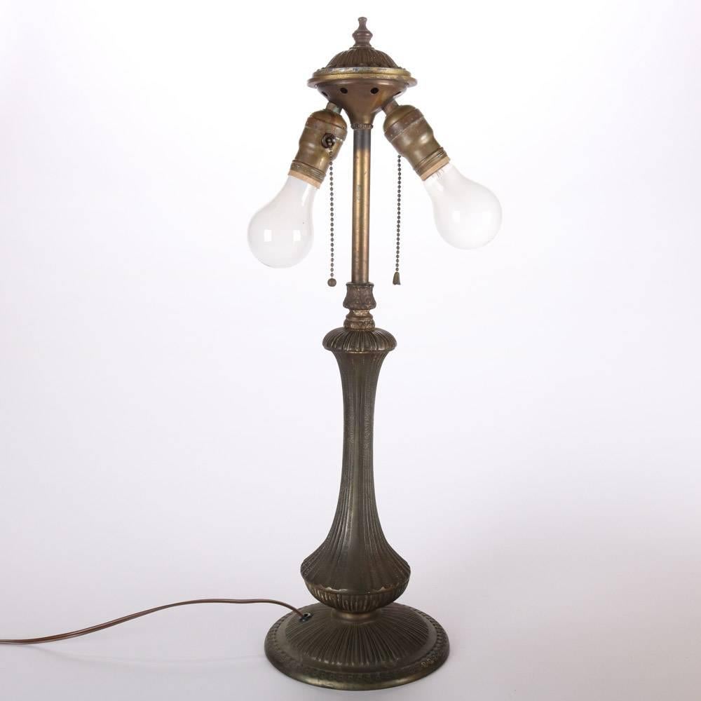 Arts and Crafts Antique Arts & Crafts Handel School Slag Glass Lamp, circa 1920