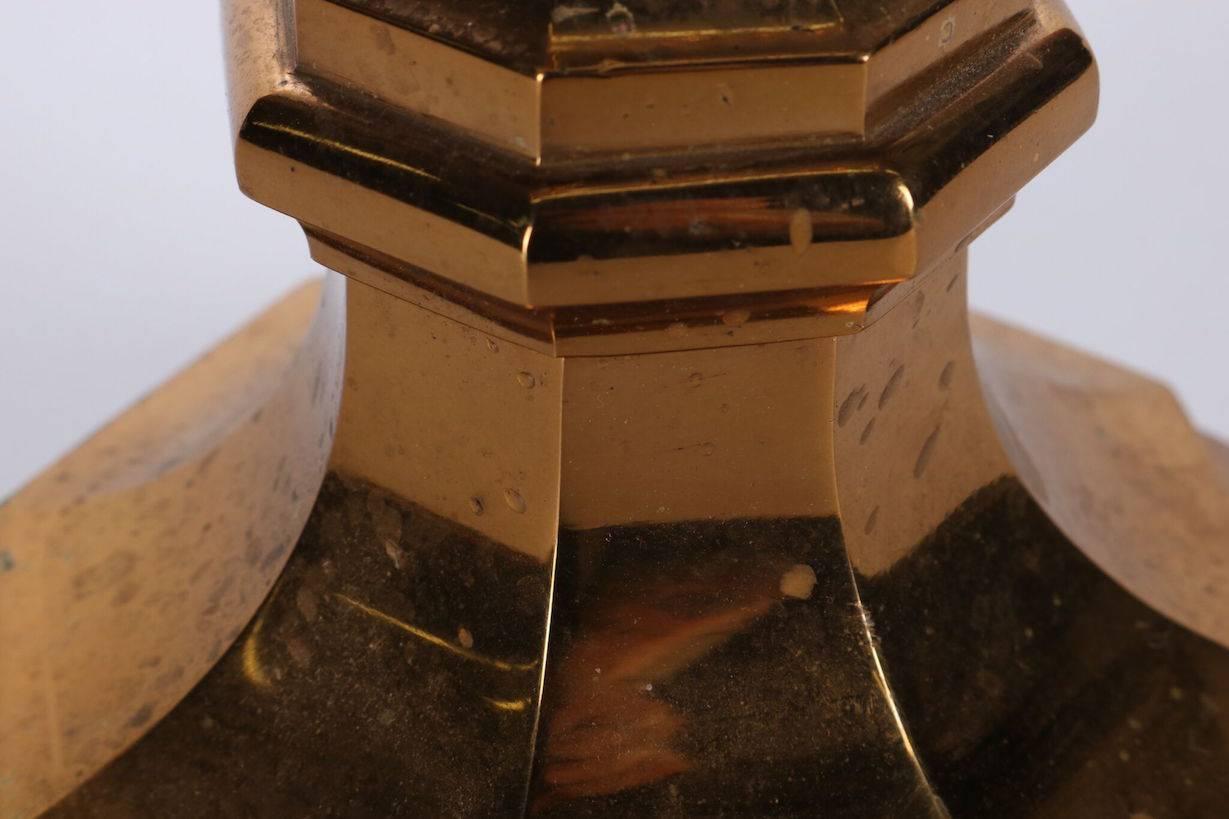 Pair of Gilt Gothic Style Seven-Light Candelabra with Grape and Leaf Motif 1