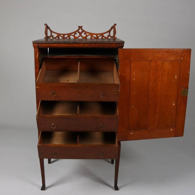 antique record storage cabinet