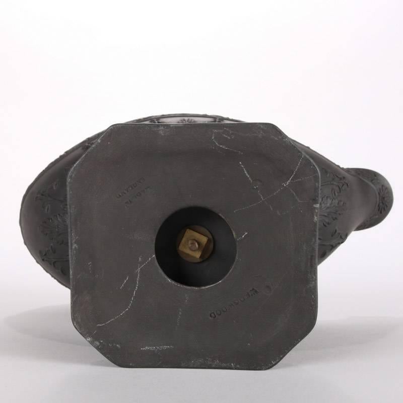 Antique Wedgwood Black Basalt Figural Vestal Oil Lamp Urn, 19th Century 2
