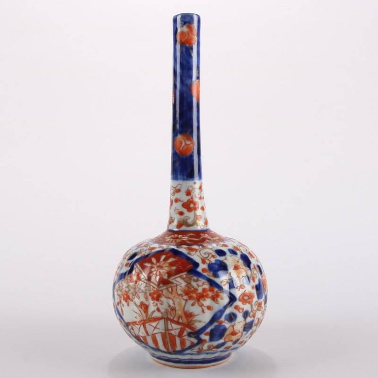 Antique Japanese Imari HandPainted Gilt Porcelain Bud Vase Floral