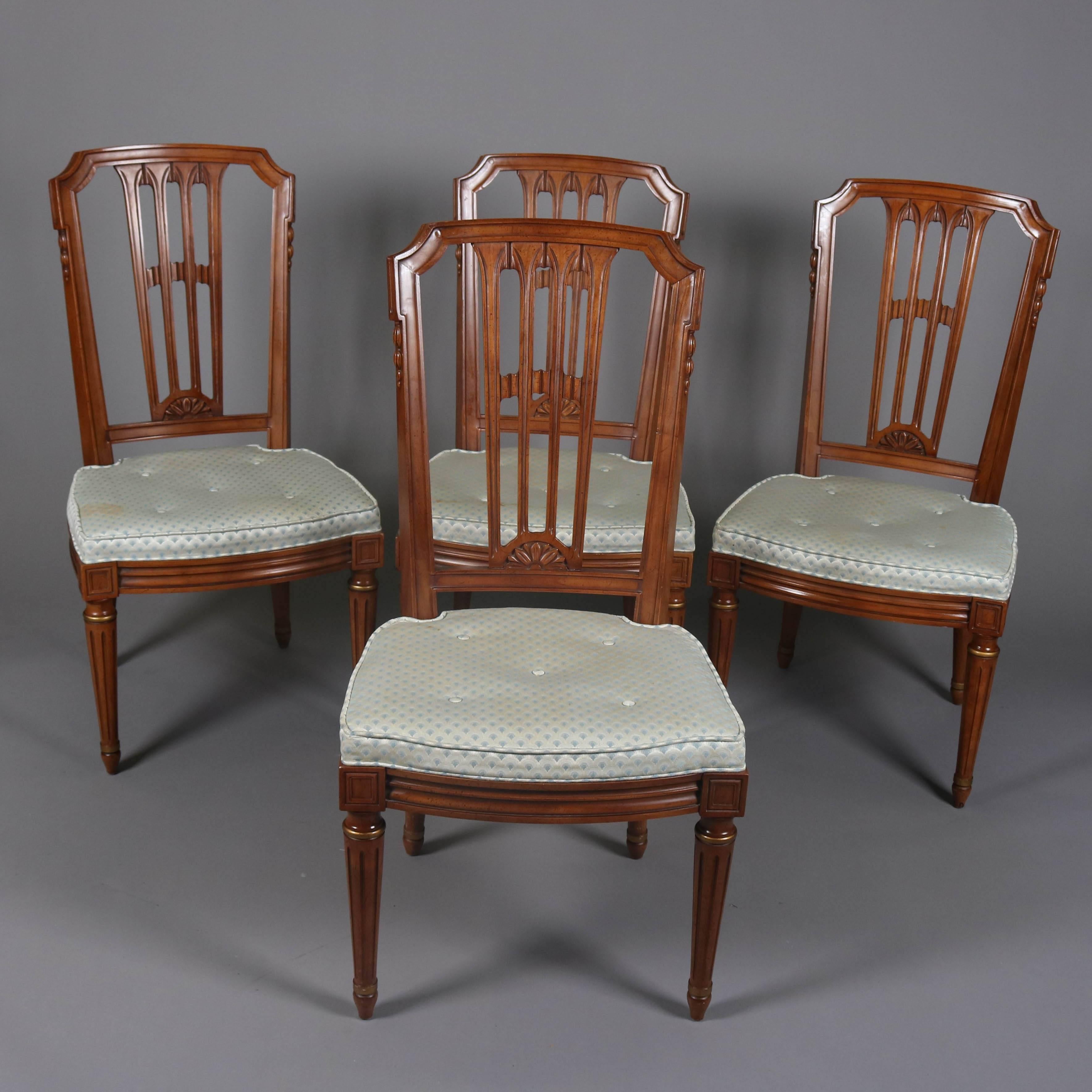 French Regency Style Henredon Furniture Dining Table with Six Chairs In Good Condition In Big Flats, NY