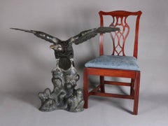 Massive Antique Bronze Figural Sculpture, Golden Eagle Taking Flight