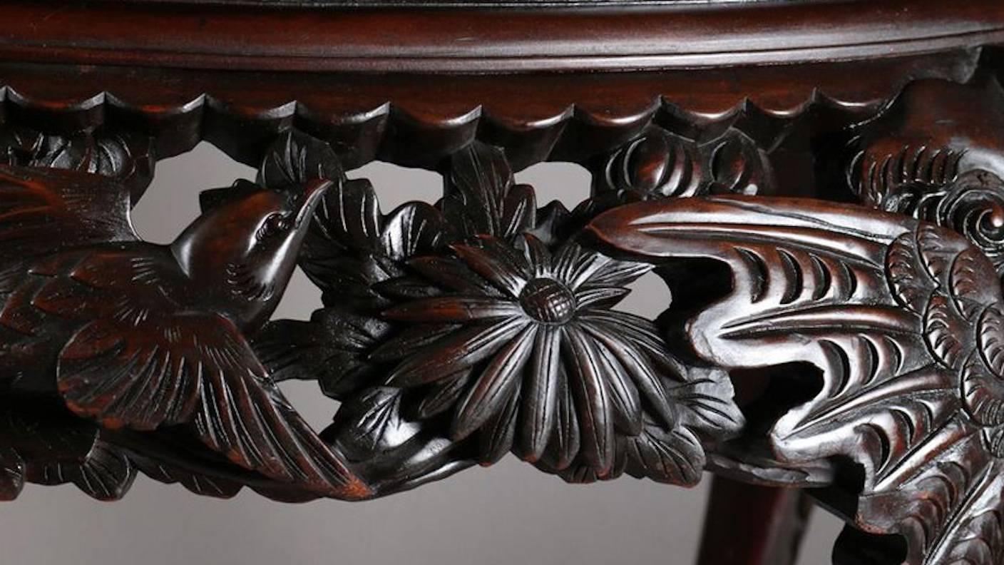 Antique Chinese Heavily Carved and Pierced Figural Hardwood Centre Table 2