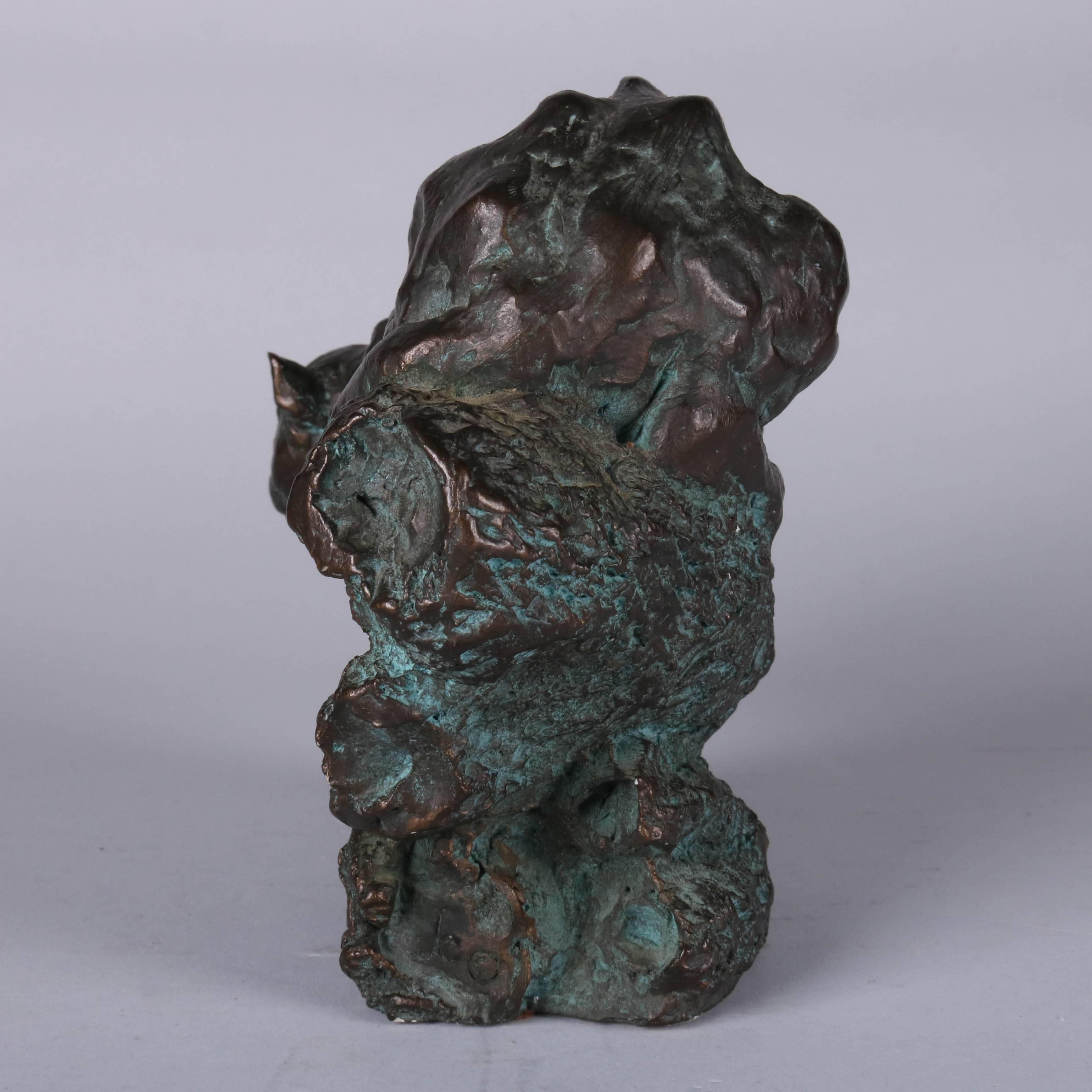 Bronzed Figural Sculpture of Stalking Cougar on the Hunt 3